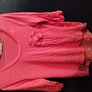 Pink Kids Shirt with Anchor Print